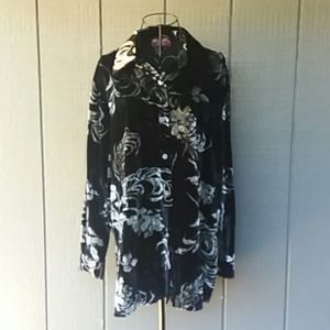 Sweet DEMIN & CO Black/Silver Crushed Velvet Shirt